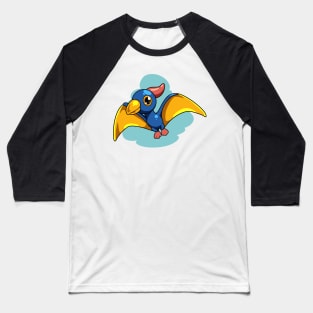 Cartoon Pteranodon Baseball T-Shirt